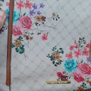 Steve Madden Floral Shoulder Bag - Cream and Multicolor